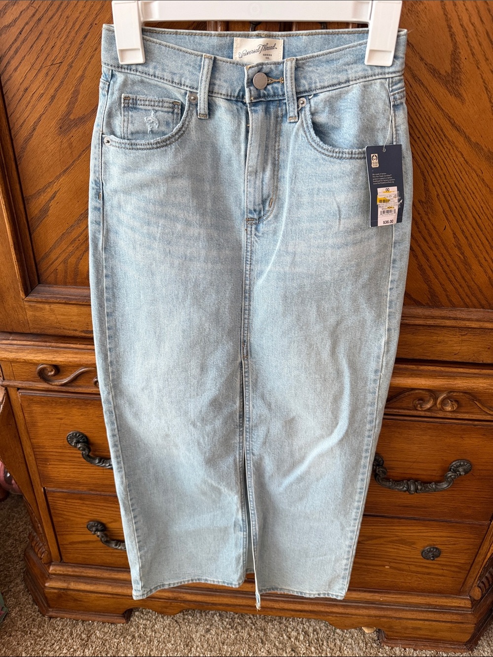 Universal Thread Light Blue Straight Denim Skirt